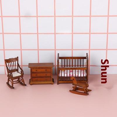1 Set Miniature European Bedroom Furniture 1:12 Dollhouse Kitchen Scene Cooking Table Sink Cabinet Model Toy Dolls Accessories
