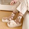 Fashion Coral Fleece Women Socks Warm Home Floor Socks Cartoon Strawberry Bear Socks Plush Mid Tube Sleep Socks