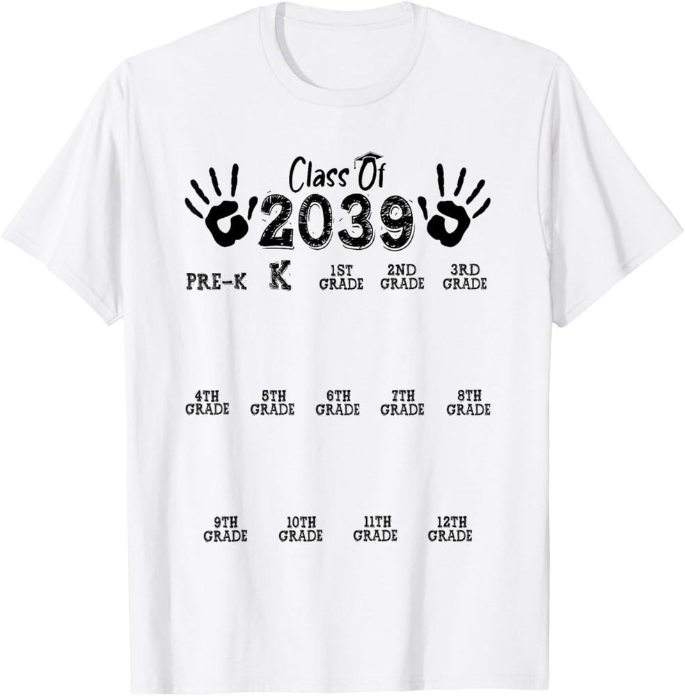 Class of 2039 Grow With Me Shirt Handprint Pre-K 12th Grade T-Shirt Unisex T-Shirt S