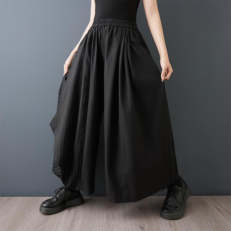 DIMANAF 2026 Summer Plus Size Women Long Pants Black Fashion Loose Trousers Big Size Casual Bottoms Pants Skirts