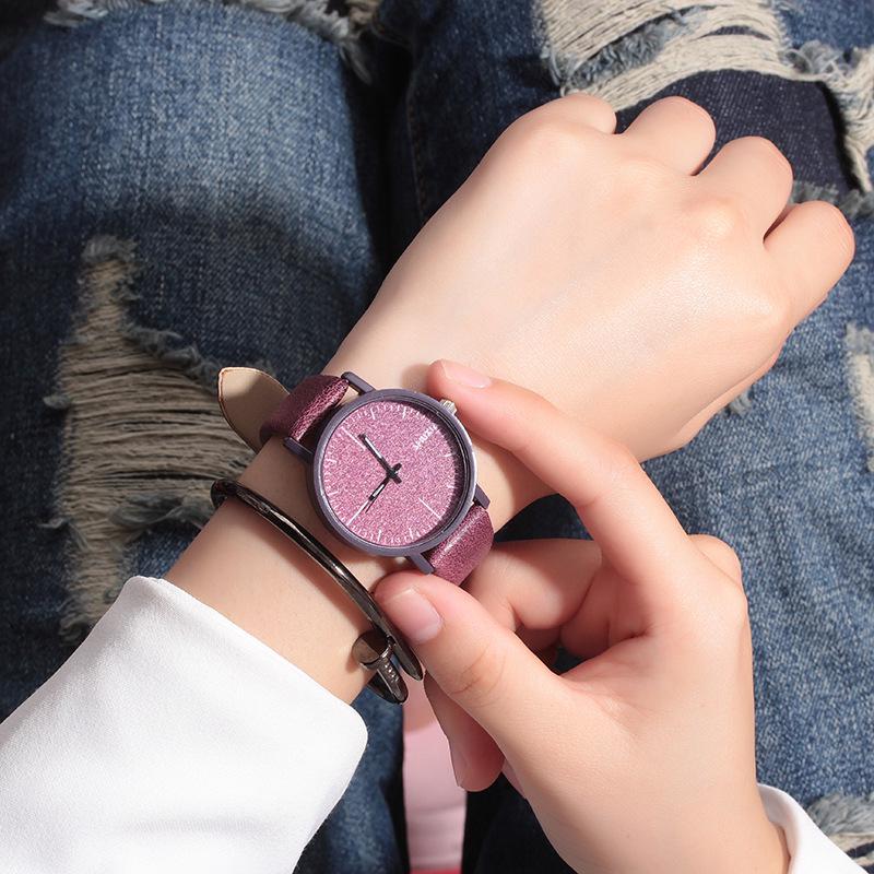 Korean Style Unisex Stone Texture Leather Belt Quartz Watch