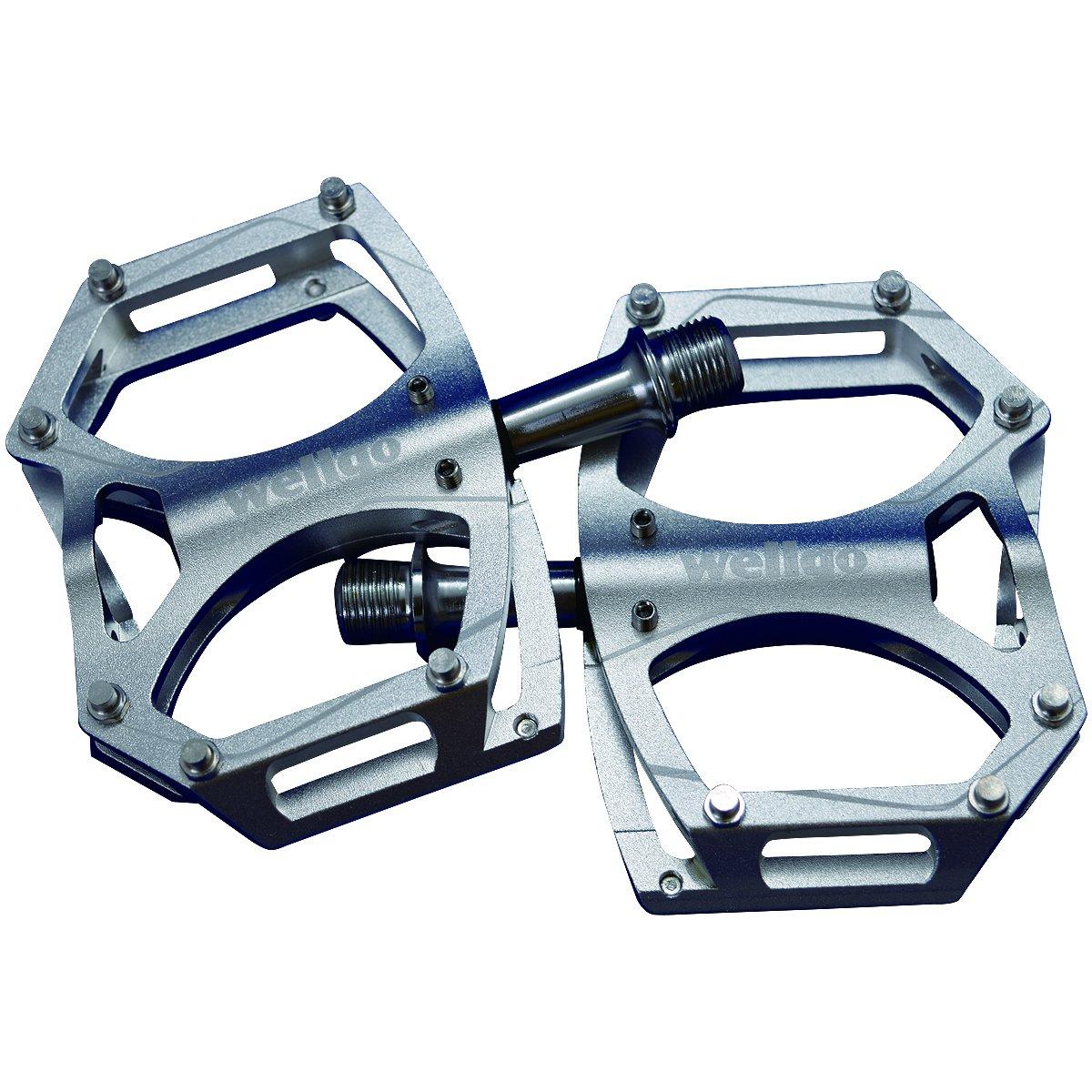 

WELLGO Aluminum Pedals with M194 Pins, CNC, Thin, Silver, 260g, Road/ATB/MTB,