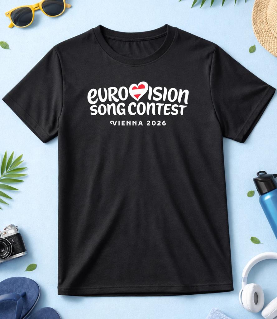 Nuovo logo Vienna Eurovision 2026 Maglietta: Concorso canoro Austria EE26