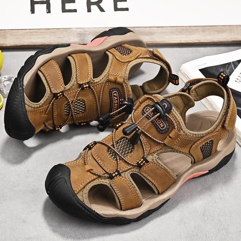 Foreign Trade Large Size Sandals Men's Outdoor Beach Sandals Bag Head Sandals Hollow Men's Breathable Creek Shoes