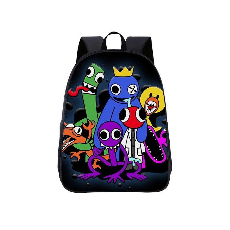 Color Friends Rainbow Anime Cartoon Print School Backpack For Boys Girls And