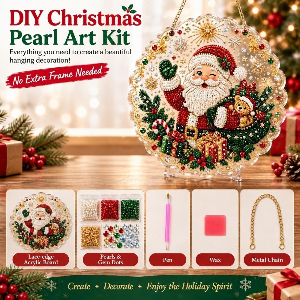Acrylic Round Board Pearl Painting Kit DIY Craft Xmas Acrylic Pendant Gift