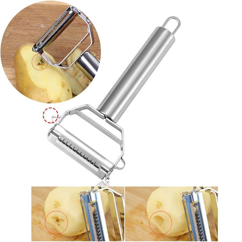 4in1 Vegetable Peeler Stainless Steel Melon Planer Multifunction Double-Head Peeler Fruit And Vegetable Peeler Kitchen Gadgets