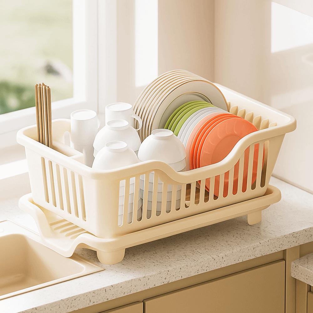 Plastic Utensils Drainer Rack Square Storage Basket Drain Bowl Rack Dish Drying Rack  Chopsticks