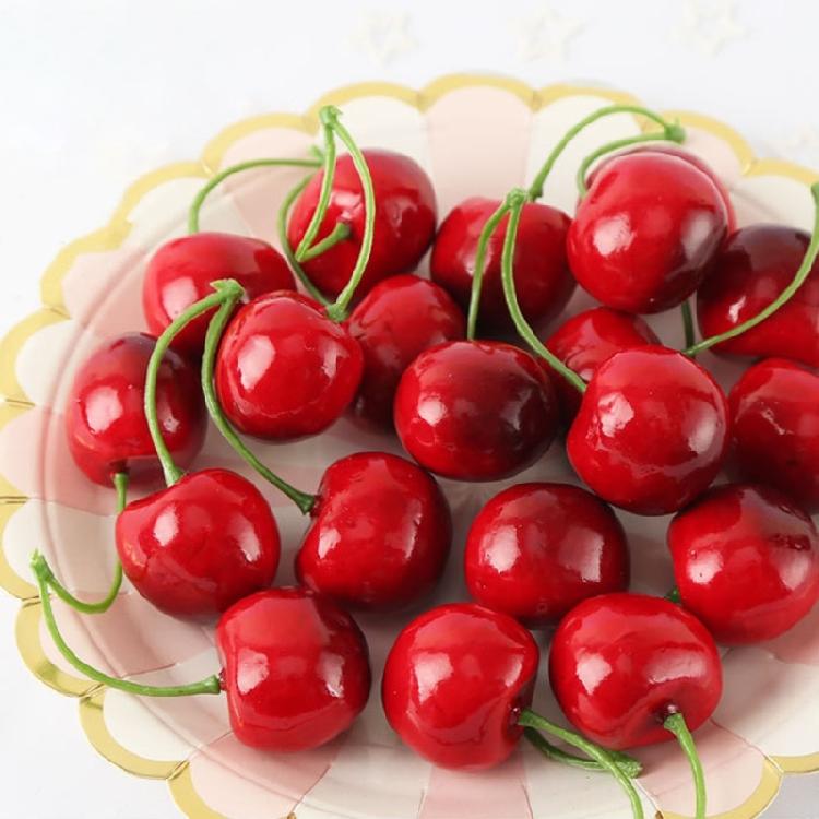 10 Pair False Cherry Decorations Artificial Cherries Props for Shopping Mall