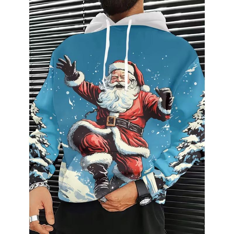 Herren 3D Weihnachtsmann Aufdruck Kapuzenpullover Hoodie Pullover Weihnachten Damen Freizeit Winterkleidung Kostümpartys
