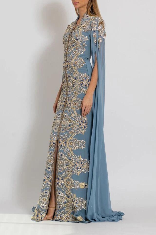 Lässiges Kaftan-Kleid, lang, Dubai, Brautjungfern-Abaya, Maxi, marokkanisches Hochzeitskleid