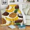 Tropical fruit-themed pattern Flannel printed blanket suitable for all seasons suitable for living room office sofa and travel