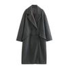 Gabardina larga de lana con botones y doble botonadura, versátil, informal, para otoño e invierno, nueva moda para mujer