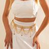 Silver Pearl Tassel Waist Chain Body Jewelry Metal Body Chain Tassels   Beach Accessories