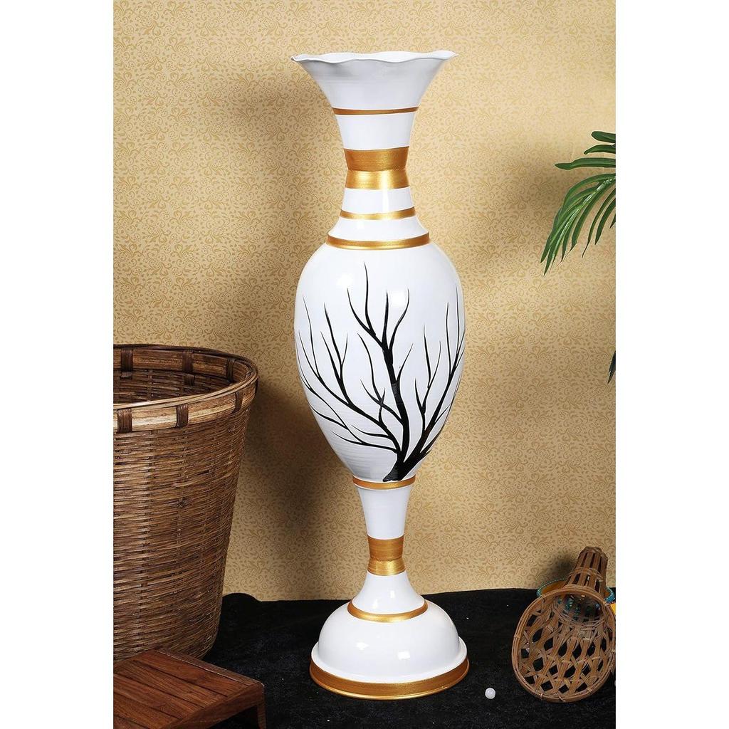 Flower Vase Big Size for Living Room Corner - 25 Inches Long - White Tree -Pack of 1