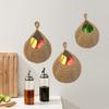 Handwoven Bird's Nest Fruit and Vegetable Storage Net Bag - Water Drop Shape, Ins Style Hanging Tapestry.