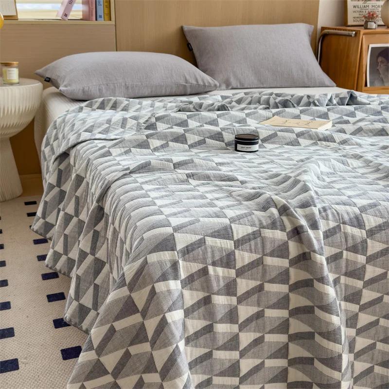 3-Layer Summer Quilt - Lightweight Multi-Functional Yarn (Thin Blanket/Bed Sheet, All-Season Comfort)