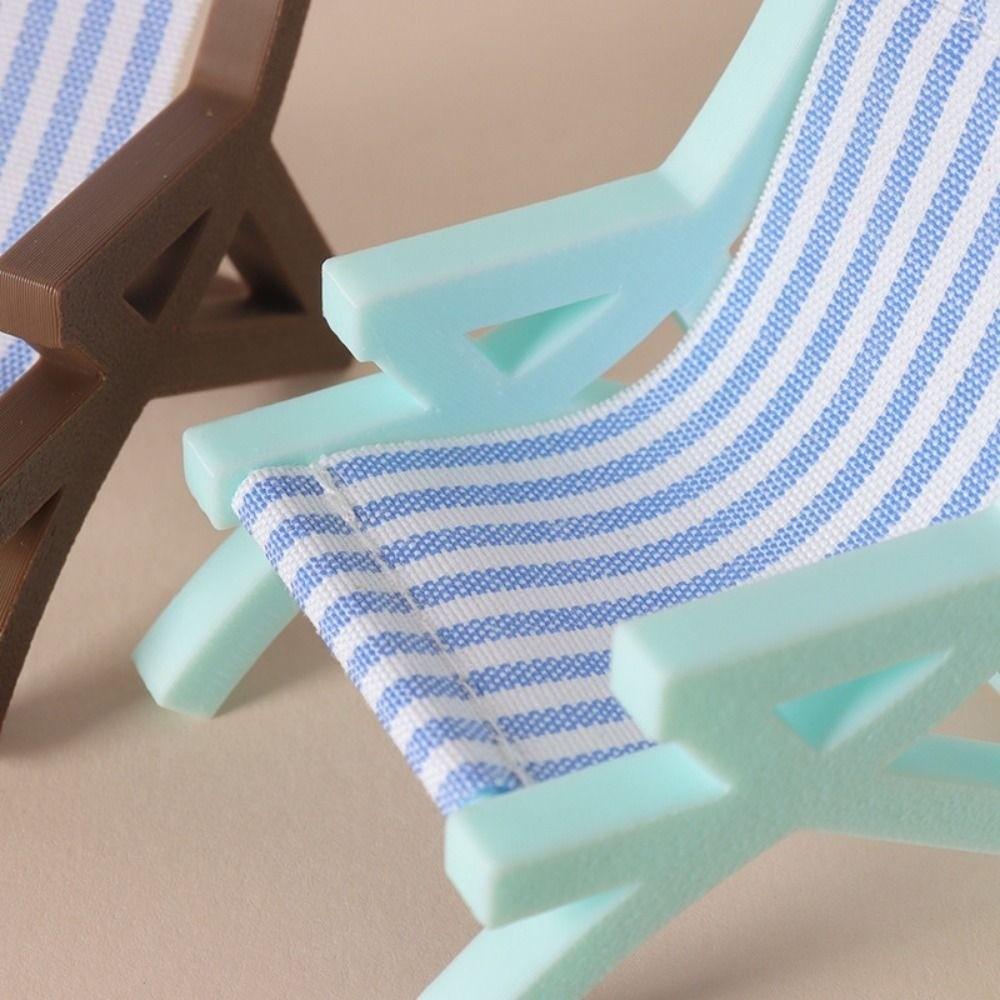 Multicolors Foldable Beach Chair Model Plastic Doll Summer Vacation Chair For OB11 Doll