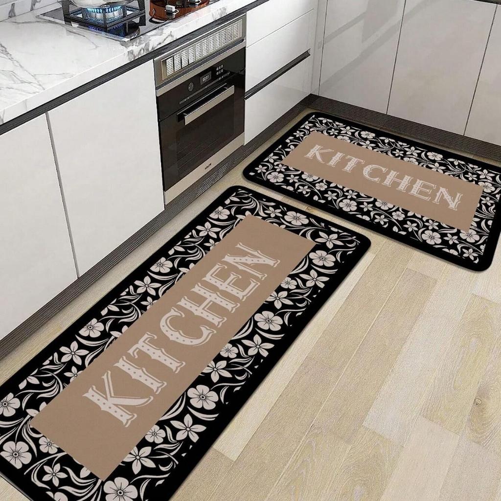 VIKAMA Nordic Kitchen Floor Mat, Anti-Slip Balcony Laundry Room Floor Mat, Corridor Entrance Long Carpet, Home Decoration