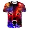 Animal Wolf 3D Print Children's Boys T-Shirt Short Sleeve Tops Summer Casual 2 To 8 Years Kids Clothes Girl T Shirts