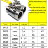 Cantonese Stainless Steel High-Temp Steam Ball Valve, Gate Valve, Female Threaded, Sizes: 1/2", 3/4", 1", DN15