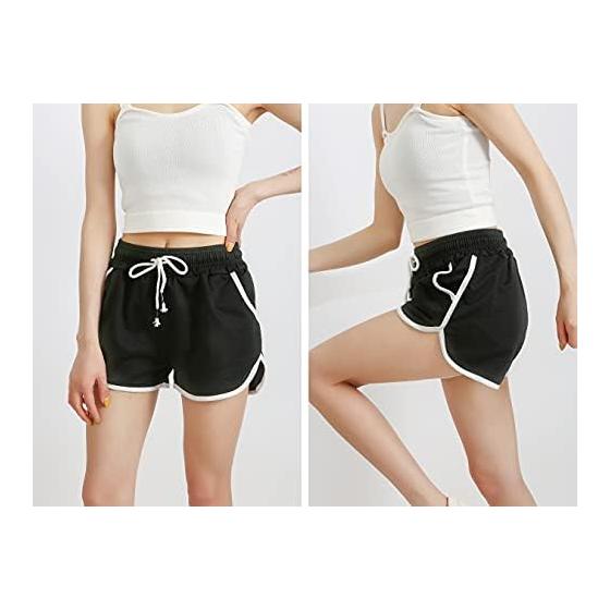 RAKUKOU Women's Shorts, Cotton Blend, Sports Shorts, Summer, With Pockets, Casual Wear, Soft, Breathable, Stretchy, Sweat Absorbent, Quick Drying,