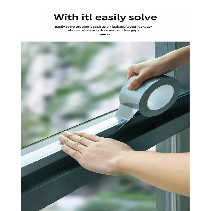 Window Insulation for Winter Weather Sealing Tape Residue Free Clear Window Draft Isolation Sealing Film Tape for Doors Windows Mass Air Flow 3