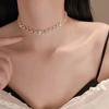 Elegant Vit Imitationspärla Choker Kristallkedja Halsband för Kvinnor Koreanska Bröllopssmycken Krage Gåvor