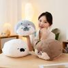 Nuovo Morbido Cuscino Peluche Foca Realistico Peluche Lontra Marina Bambola Morbida Giocattolo Animale Kawaii Cartone Animato Lontra Blu Marrone Regalo per Bambino