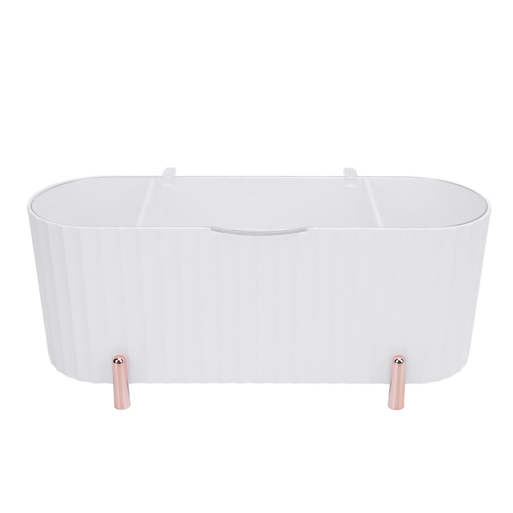 Cotton Swabs Storage Organizer 3 Grids Cotton Swabs Dispenser Dust Resistant Desktop Lipstick Puffs