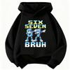 Lustiges Sechs Sieben Italienisches Brainrot 67 Zahlen Grafikdruck Hoodie Junge/Mädchen Langarm Kinder Bequemes Sweatshirt.