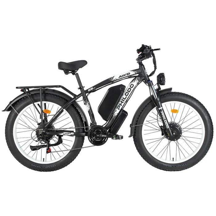 PHILODO H8 Elektrische Fiets met Dubbele Motor, 48V 26Ah Verwijderbare Batterij, Hydraulische Schijfremmen