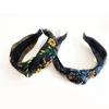 Mexico Embroidery Flower Knotted Headbands Wide Hairhoop for Women Special Occasion and Festival Dressingup Accessory