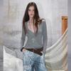 unifree Spring 2026 Plus Size Korean Style Color Block Loose Knit Set