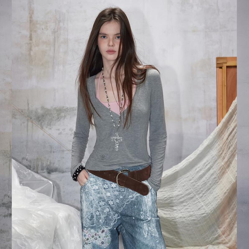 unifree Spring 2026 Plus Size Korean Style Color Block Loose Knit Set