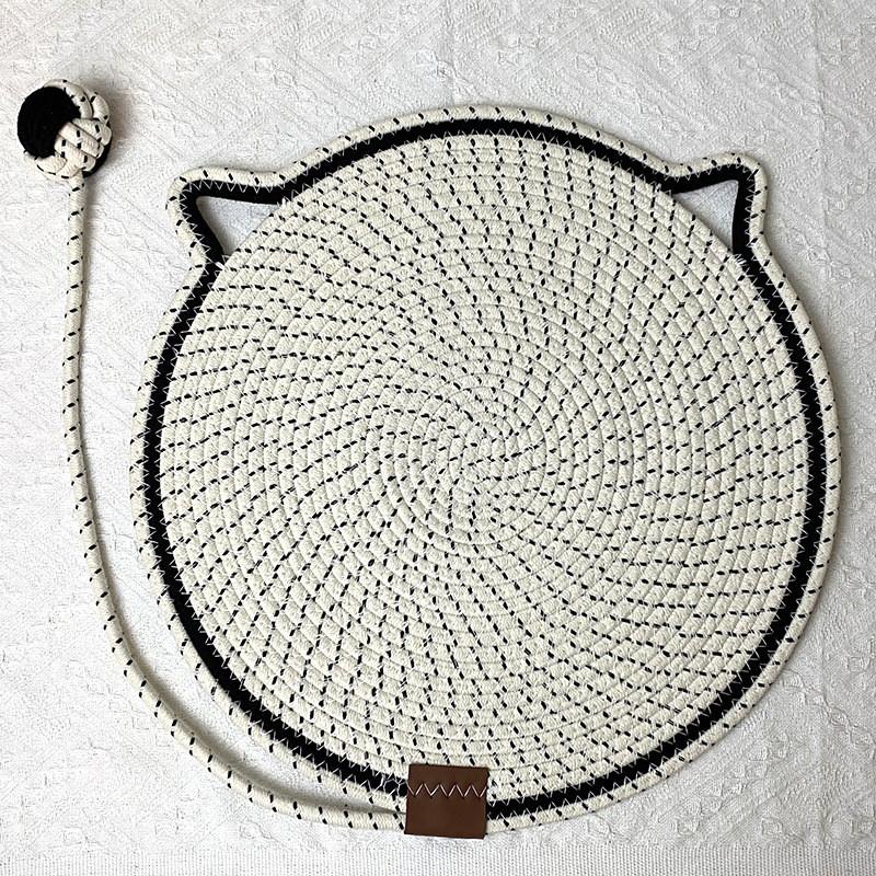 Cotton Rope Woven Cat Scratcher Mat Sleeping Pads With Toy Ball Durable Washable Pet Bed For Cats Owners