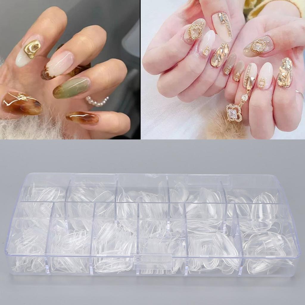500pcs Transparent Nail Tip Professional Home Salon Portable DIY Fake False Nail Set Accessory for Women