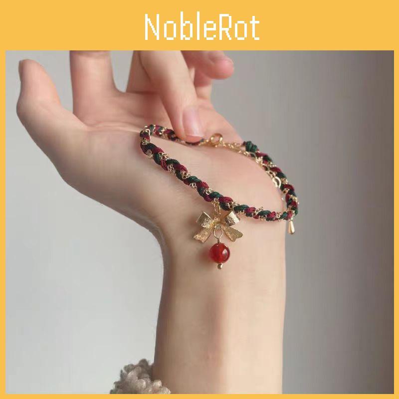 Unique White Red And Green Bow Knot Fashion Bracelet For Women Perfect For Gifts Travel