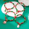 Snowman Santa Claus Christmas Tree Beaded Bracelet For Women Girl Christmas Bracelet Charm Party  Jewelry