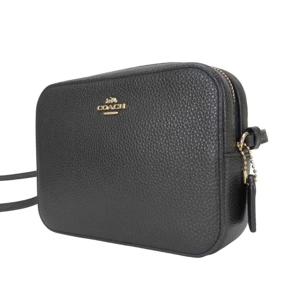 Used COACH Shoulder Bag Pochette 87734 Leather Black Mini