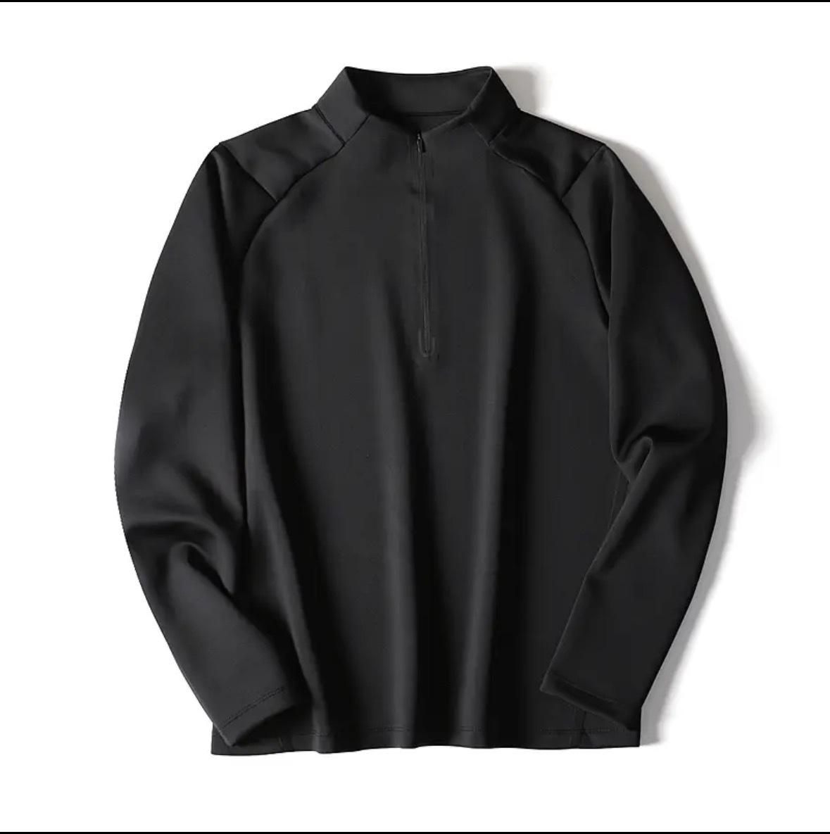 Di Mou Te Men s Moisture-Wicking Long Sleeve Half-Zip Hoodie - Soft, Breathable Sports Casual Base Layer XL