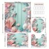 Enchanting Underwater Coral Reef Bathroom Set - Waterproof Shower Curtain, Toilet Lid Cover, Bath Mat, and Contour Mat