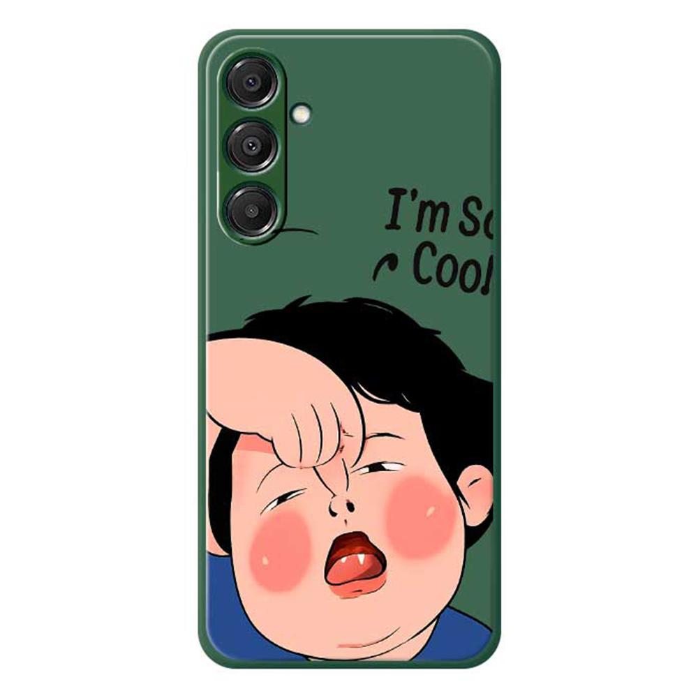 For Samsung Galaxy A16 5G/4G Case Make Faces Kid Pattern Printing Straight Edge TPU Phone Back Cover