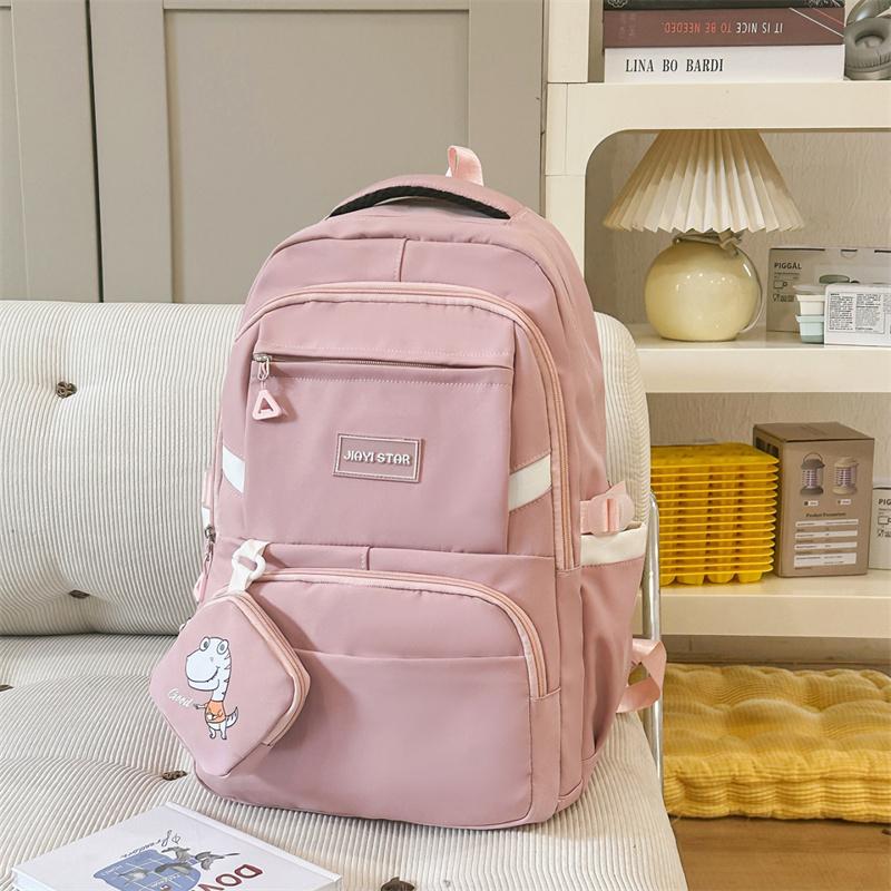 Cartoon Print Student Schoolbag Large Capacity Women's Lightweight Backpack with Coin Purse