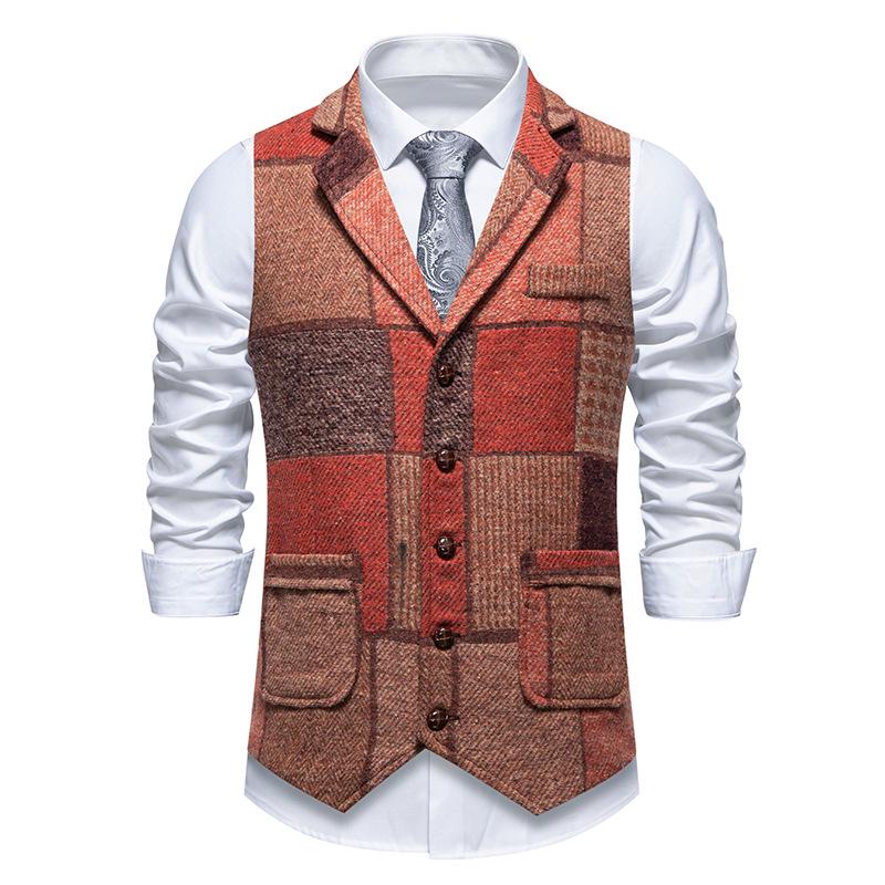 Men's European Medieval Retro V-Neck Business Casual Vest