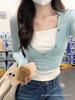 Girl T Shirt Oversize Cotton Blend With Embroidery And Button Details For Spring Fashion