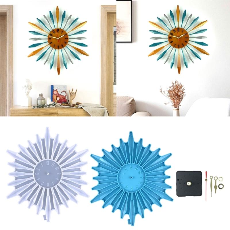 Clock Resin Molds Large Number Clock Silicone Mold Epoxy Casting Mold for DIY Crafts Home Decor Wall Art Clock Making