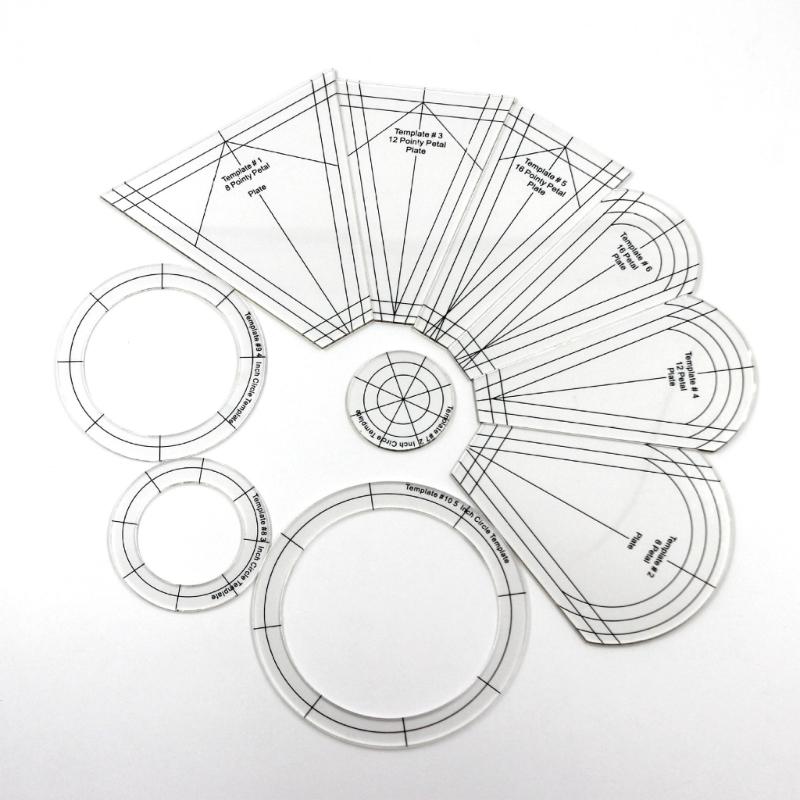 10 Pcs Acrylic Regular Plate Templates Quilting Templates Ruler Sewing Stencils Quilting Ruler Patchwork Templates