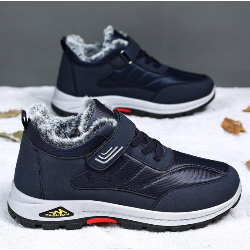 New Winter Boots for Men Waterproof Leather Warm Snow Ankle Boots Outdoor Warm Plush Non-slip Work High-top Casual Sneakers