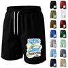 Pantalones Cortos para Hombre con Cintura de Cordón y Estampado Gráfico Corte Relajado Algodón Casual Atléticos para el Uso Diario